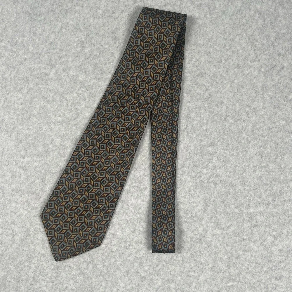 J. CREW Hand Made USA 100% Silk Dress Tie‎ Men's Geometric Multicolor